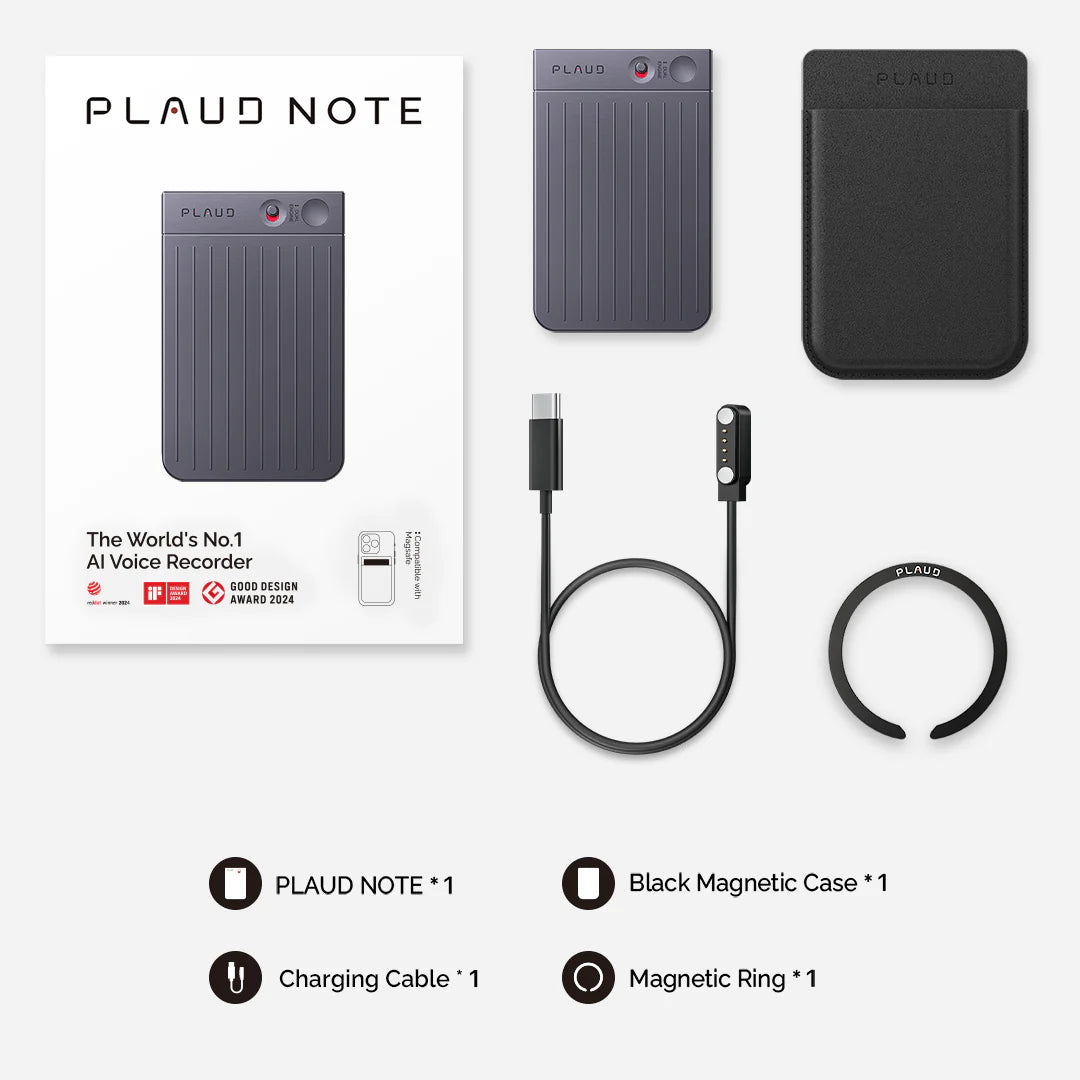 NOTE | AI Voice Recorder (Black Magnetic Case Included)